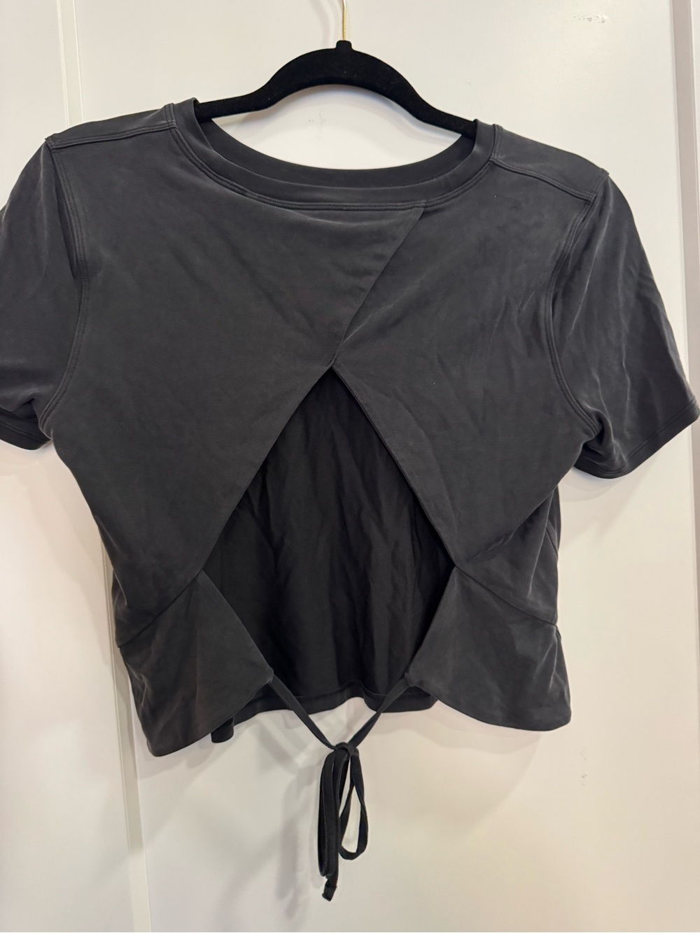 lululemon athletica Black Open-Back Tie Cropped Top